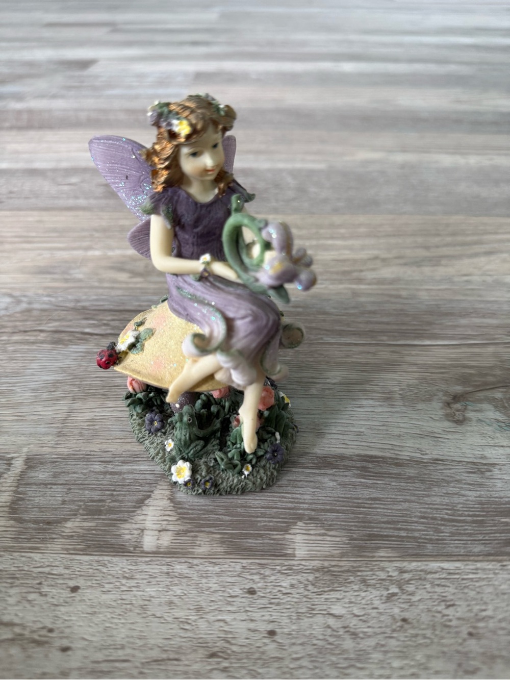 Purple Fairy Figurine Home Art - Decorative Fairy Statue